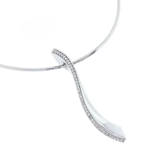 A radiant white sapphire swirl pendant with a delicate chain - a stunning addition to any outfit!