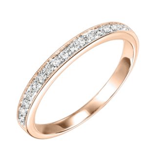 Stackable Wedding Band with .12ctw Round Diamond in 10k Rose Gold