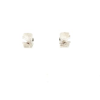 Breuning Hoop Earrings with White Sapphire in Sterling Silver