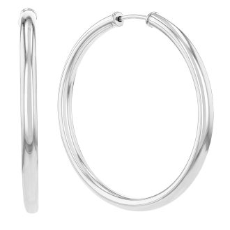 Round Hoop Earrings in Sterling Silver