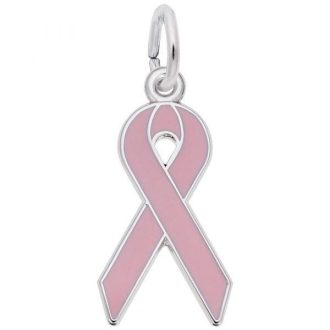 Rembrandt Charms Breast Cancer Awareness Ribbon Charm in Sterling Silver