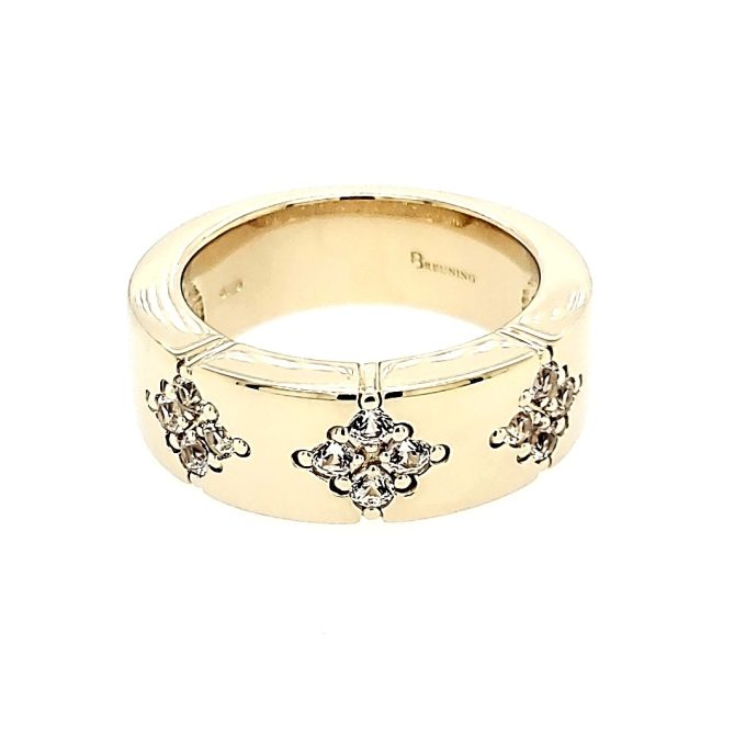 Breuning Fashion Ring with White Sapphires in Gold-Plated Sterling Silver