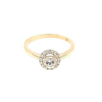 Halo Engagement Ring with .38ctw Round Diamonds in 18k Yellow Gold