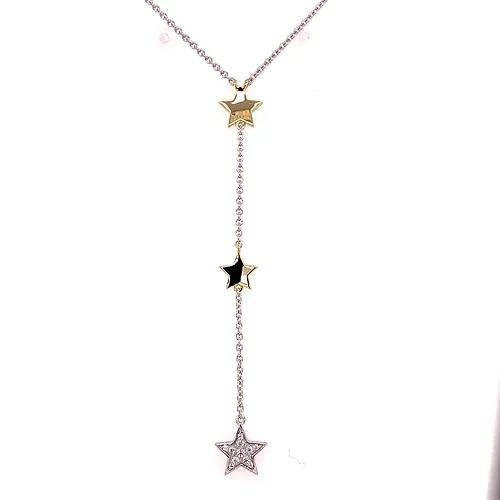 Breuning Star Necklace in Two-Tone Sterling Silver