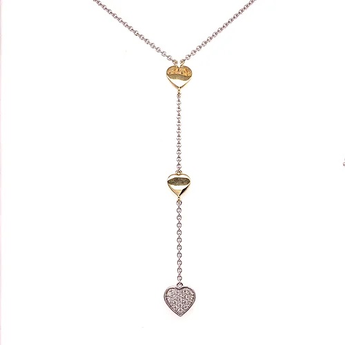 Breuning Heart Necklace in Two-Tone Sterling Silver