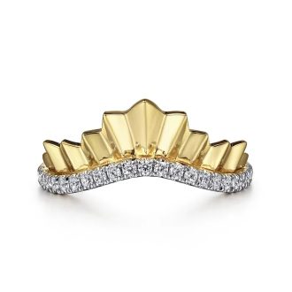Gabriel Fashion Ring with .20ctw Round Diamonds in 14k Yellow Gold