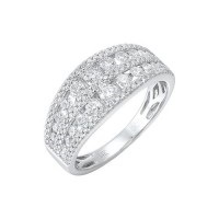 Wedding Band with 1ctw Round Diamonds in 14k White Gold