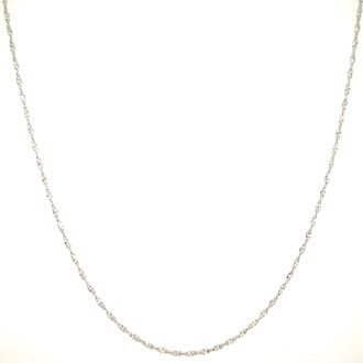 A high-quality Singapore chain necklace featuring a secure, spring loaded clasp for fastening.