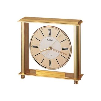 Bulova Sqr Brass Table Clock