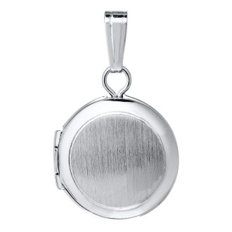 Silver stainless steel round locket with 15" chain, perfect for keeping special memories close.