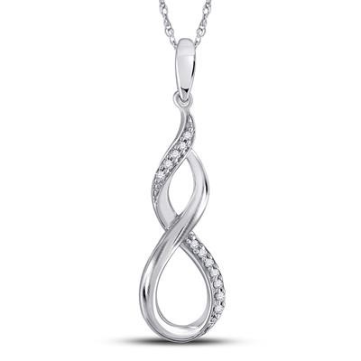 Infinity Necklace with .20ctw Round Diamonds in Sterling Silver
