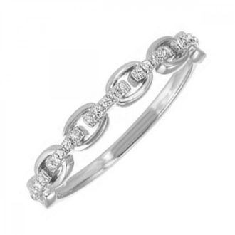 Stackable Ring with .07ctw Round Diamonds in 10k White Gold