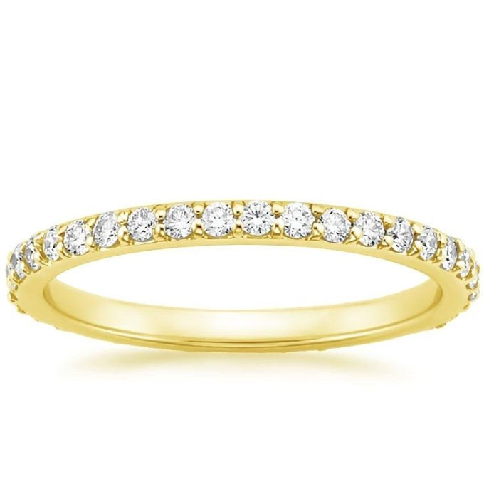 Wedding Band with .28ctw Round Diamonds in 18k Yellow Gold