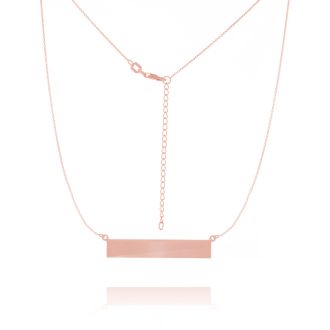 Personalized Name Plate Necklace in Rose Gold-Plated Sterling Silver