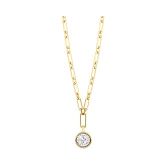 Fashion Necklace with .33ctw Round Diamonds in 14k Yellow Gold