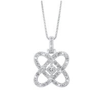Love's Crossing Necklace with .24ctw Round Diamonds in 14k White Gold