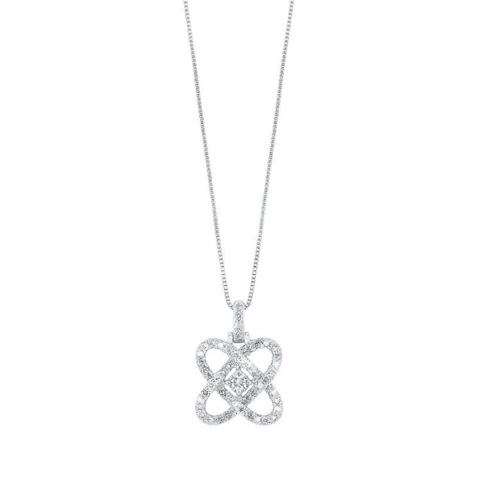 Love's Crossing Necklace with .24ctw Round Diamonds in Sterling Silver
