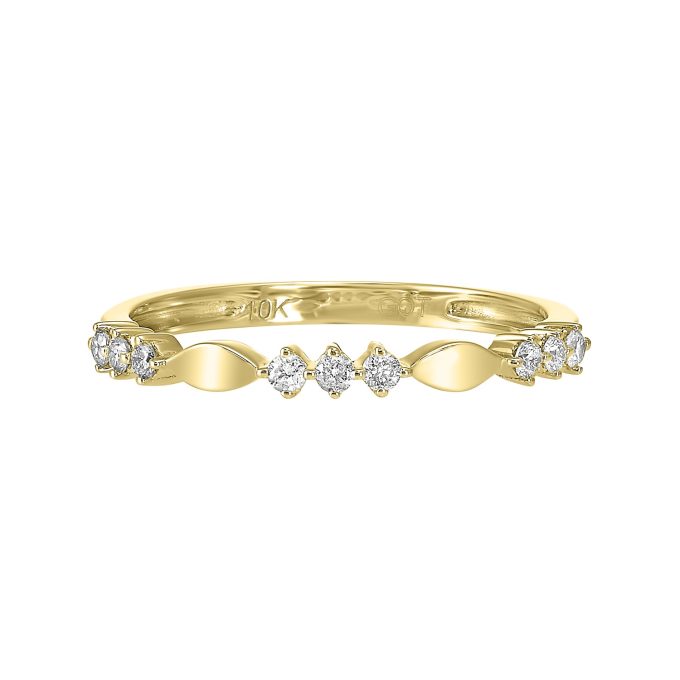 Wedding Band with .14ctw Round Diamonds in 10k Yellow Gold