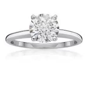Solitaire Engagement Ring with .25ct Round Diamond in 14k White Gold