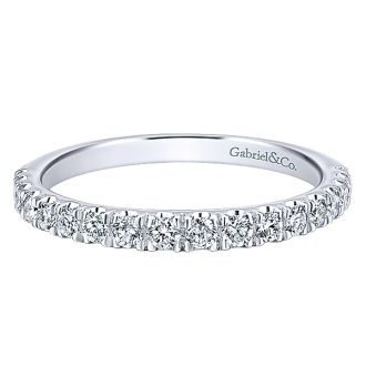 Gabriel & Co Wedding Band with .40ctw Round Diamonds in 14k White Gold