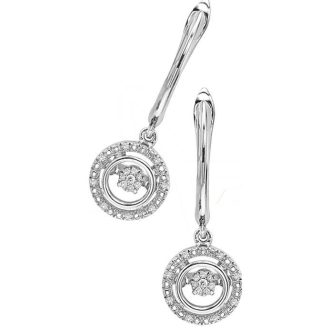 Rhythm of Love Dangle Earrings with .10ctw Round Diamonds in Sterling Sillver