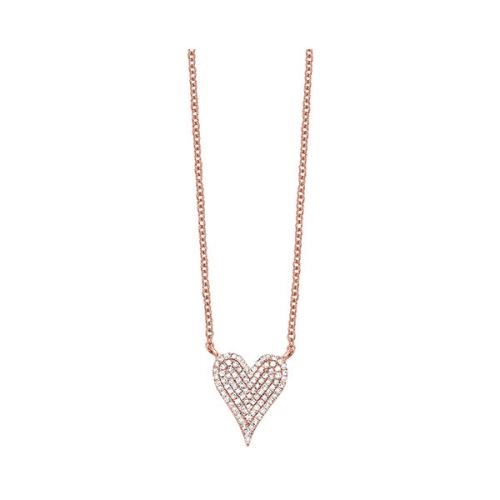 Pave Heart Necklace with .20ctw Round Diamonds in 10k Rose Gold
