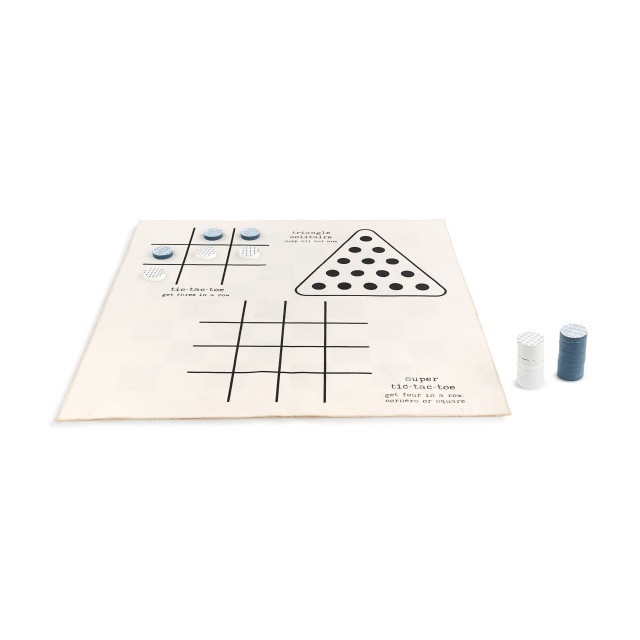 A fun and exciting 4-in-1 game mat with four classic tabletop games - Chess, Checkers, Backgammon and Tic-Tac-Toe.