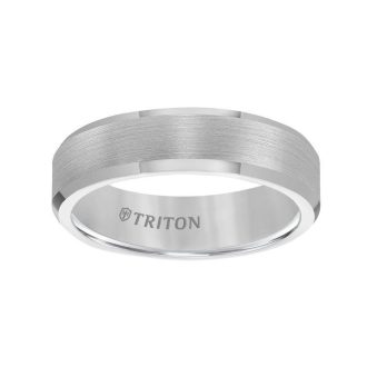 Triton Men's Wedding Band 6mm in Gray Tungsten Carbide