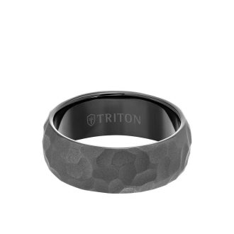 Triton Men's Wedding Band 8mm in Black Tungsten Carbide
