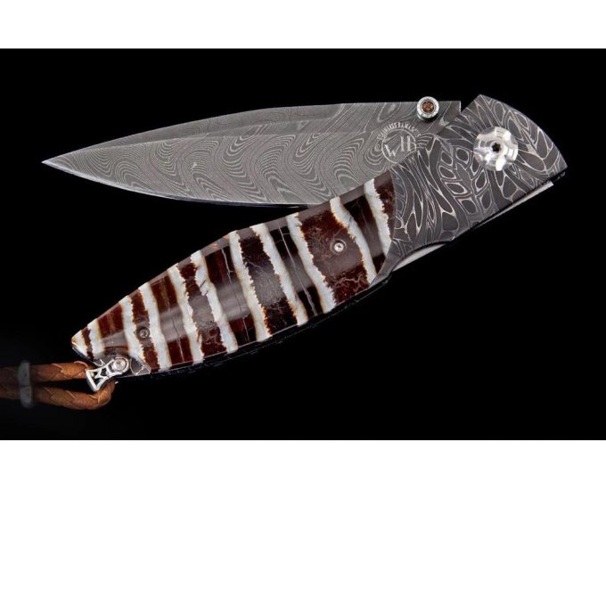 William Henry L.E. Omni Knife with Damascus Steel, Wooly Mammoth Tooth