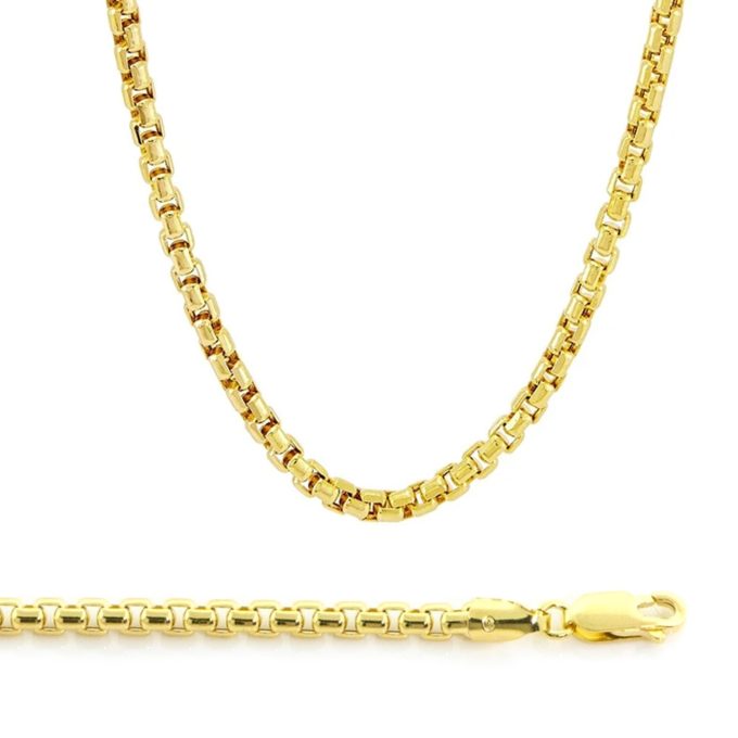 Box Chain in 14k Yellow Gold 24" Length
