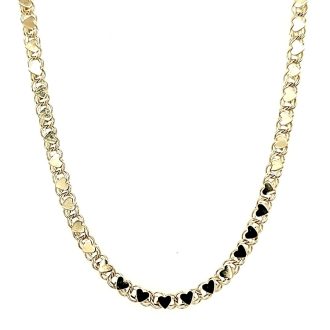 Heart Link Necklace in 14k Yellow Gold 20" Length