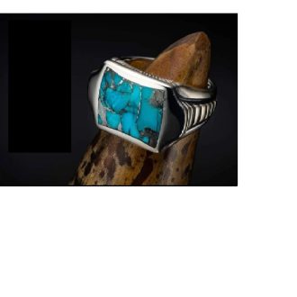 William Henry Sleek Ring with Turquoise in Sterling Silver