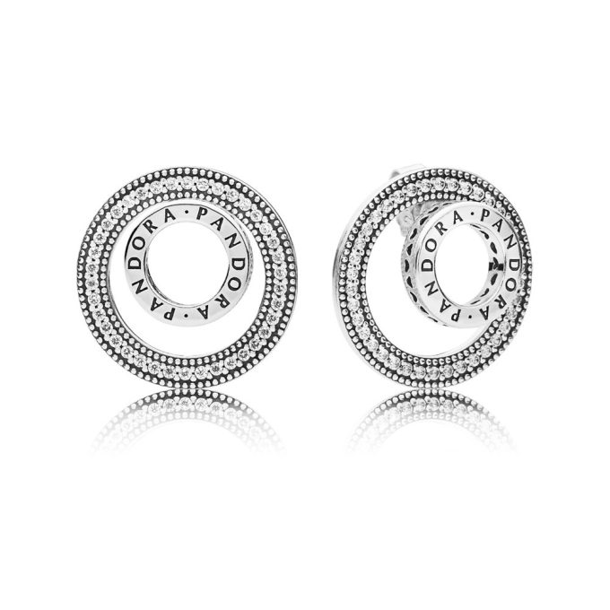 Pandora Logo Circle Stud Earrings