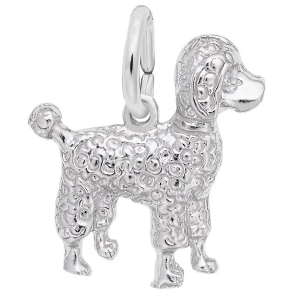 Rembrandt Small Poodle Dog Charm in Sterling Silver