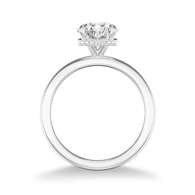 Semi Mounting Engagement Ring with .05ctw Round Diamonds in 14k White Gold