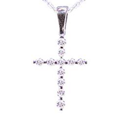 Cross Necklace with .50ctw Round Diamonds in 14k White Gold