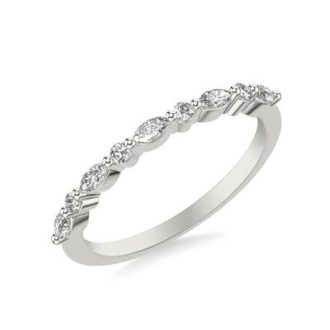 Wedding Band with .34ctw Round Diamonds in 14k White Gold