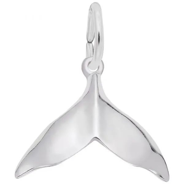 Rembrandt Humpback Whale Tail Charm in Sterling Silver
