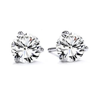Hearts on Fire Classic Stud Earrings with 1.43ctw Round Diamonds in 18k White Gold