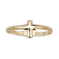 Baby Ring with Cross in 10k Yellow Gold