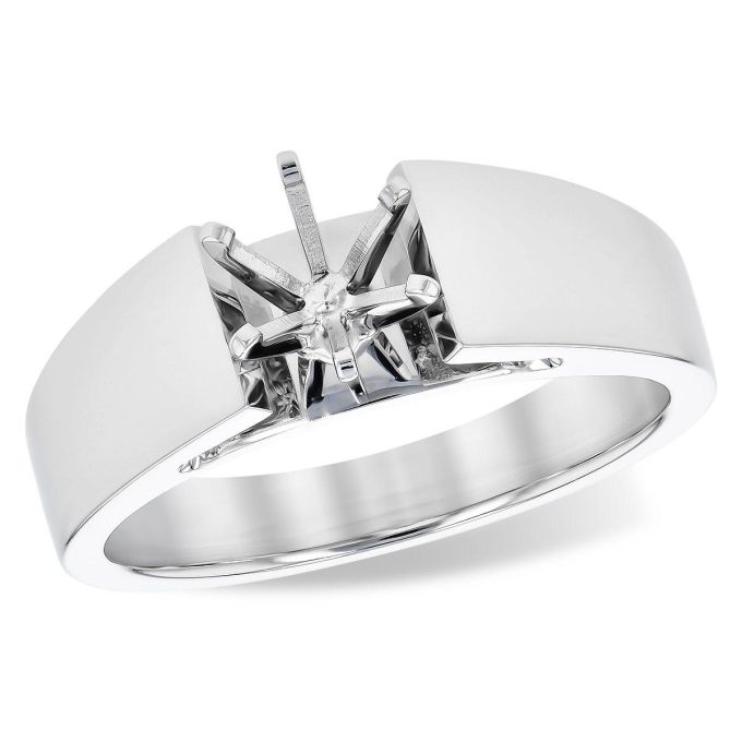 Solitaire Mounting in 14k White Gold *No Center Stone