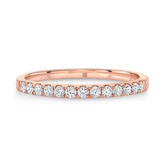 Wedding Band with .25ctw Round Diamonds in 18k Rose Gold