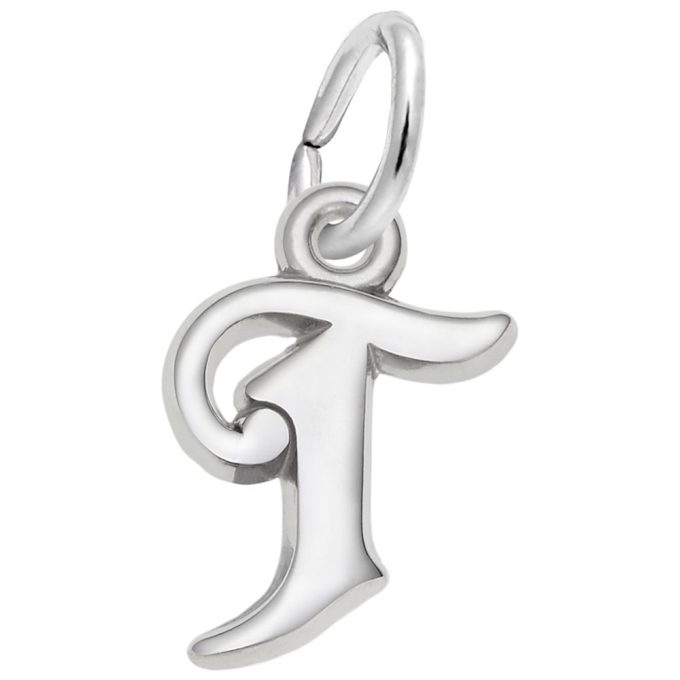 Letter "T" Charm in Sterling Silver
