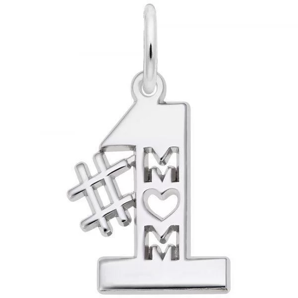 #1 Mom Charm in Sterling Silver by Rembrandt Charms