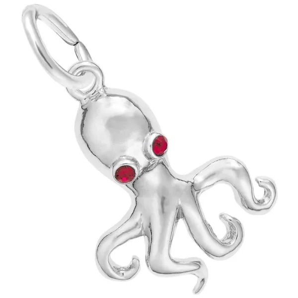 Rembrandt Octopus with Stones Charm in Sterling Silver