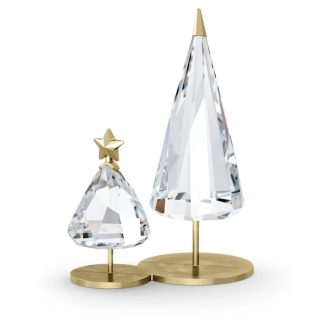 Indulge your holiday spirit with this brilliantly adorned objects of festivities. Designed as a delightful pair, they enhance any decorations with their sparkling design. The mesmerizing detail of crystal paneling complements their striking silhouette, making them desirable for adding a glittering touch to your Christmas season decor. Perfect for uplifting the festive aesthetics of your space.