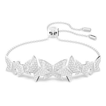 Swarovski Lilia bracelet Butterfly, White, Rhodium plated