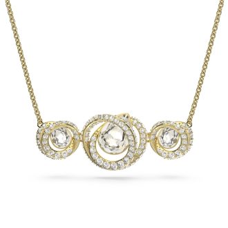 Swarovski Generation Necklace with White Crystals, Gold-Plated