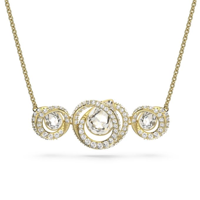 Swarovski Generation Necklace with White Crystals, Gold-Plated